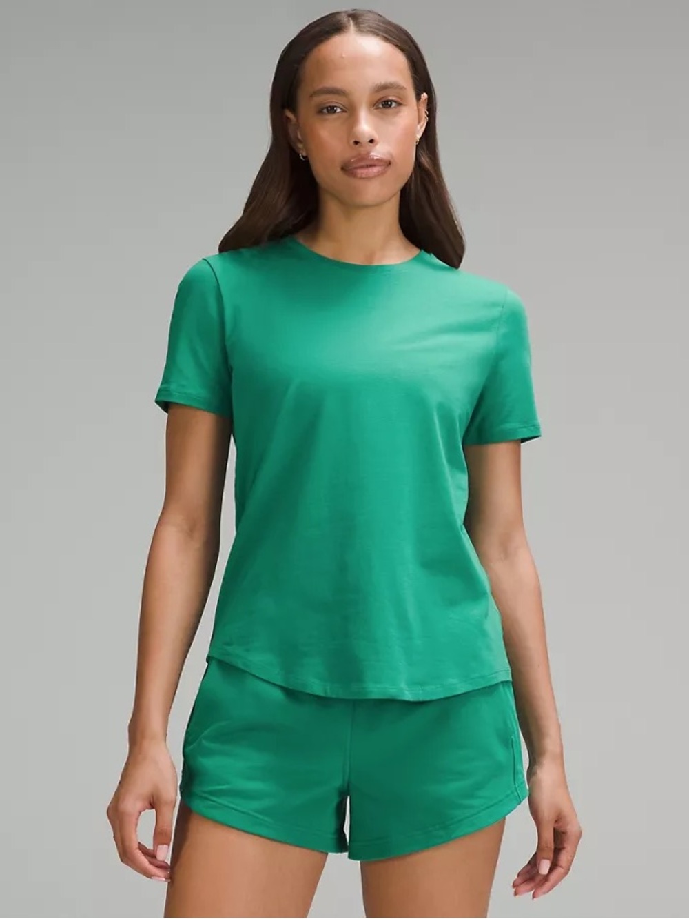 Lululemon Love Curved-Hem Crewneck T-Shirt - Cascadia Green, Size 8